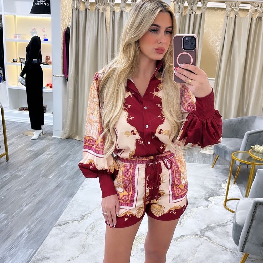 2 piece printed set
